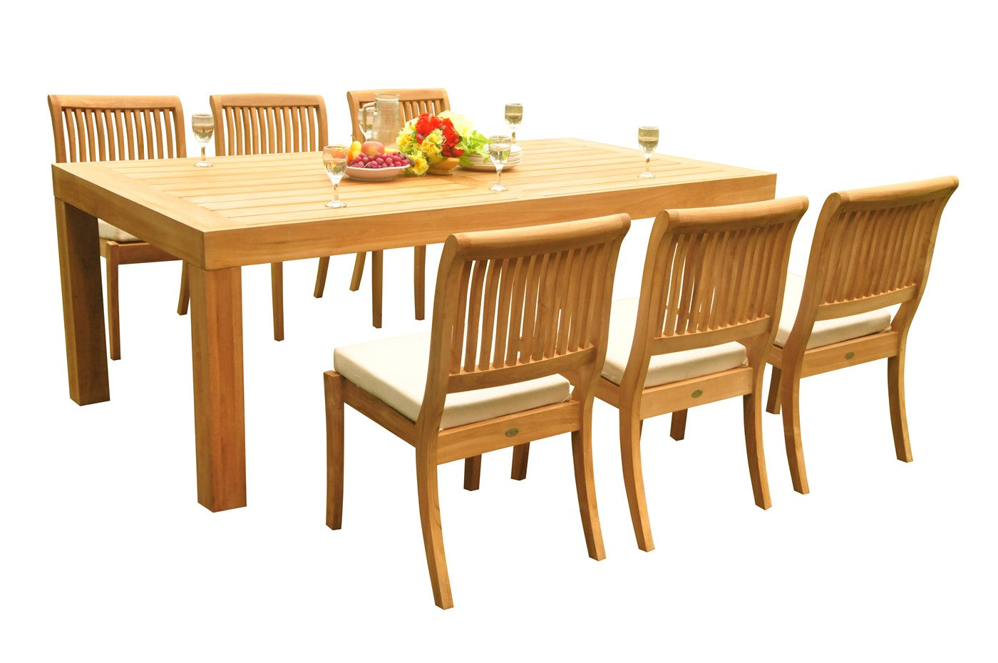 86" Canberra Table with Arbor Armless Chairs