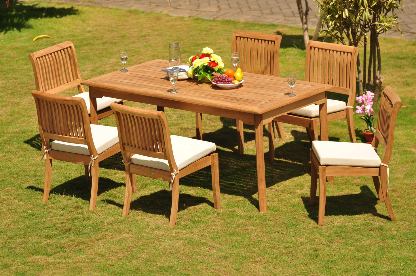 71" Rectangle Table with 6 Arbor Armless Chairs