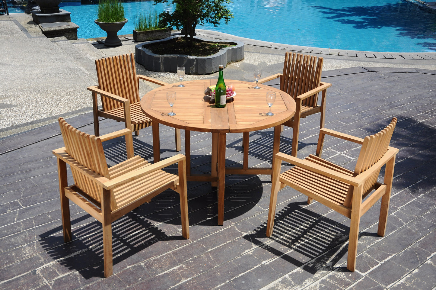 48 Round Butterfly Table and with 4 Clipper Chairs