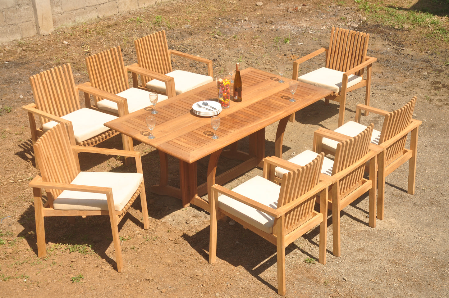 69" Warwick Table with Clipper Stacking Chairs