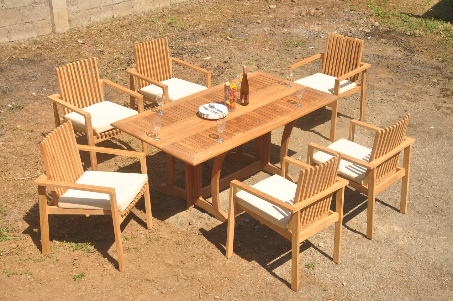 69" Warwick Table with Clipper Stacking Chairs