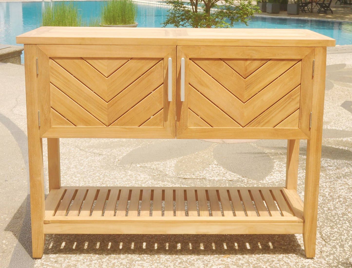 Ventura Teak Console Table with Beverage tub