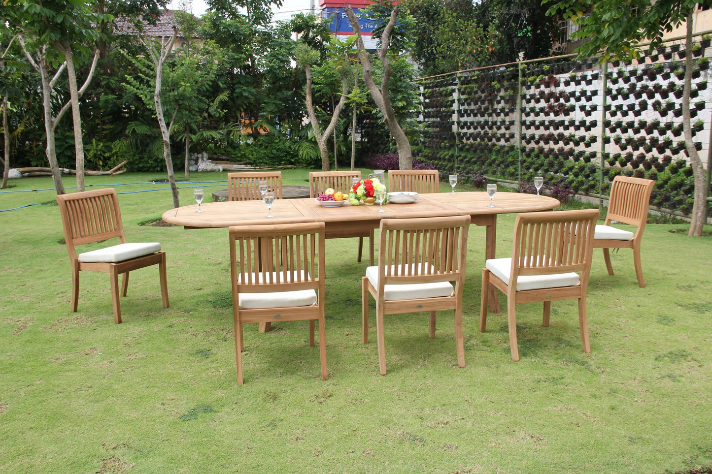 117" Oval Table with Arbor Armless Chairs