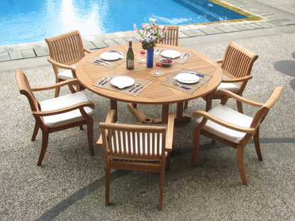 60" Round Table with 6 Arbor Arm Chairs