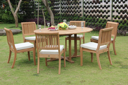 60" Round Table with 6 Arbor Armless Chairs