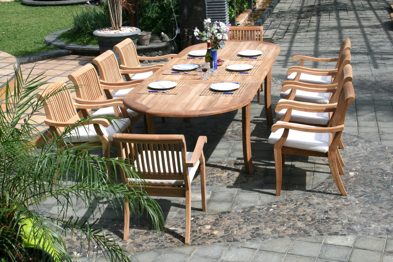 117" Oval Table with Arbor Arm Chairs