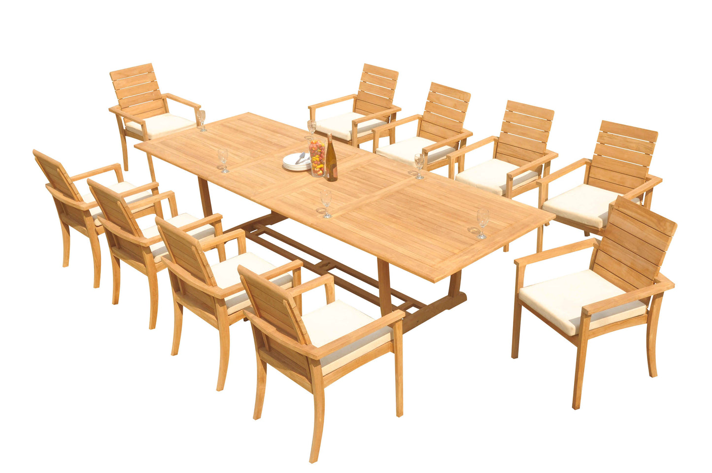 117" Rectangle Table with Trestle Legs and Algrave Chairs