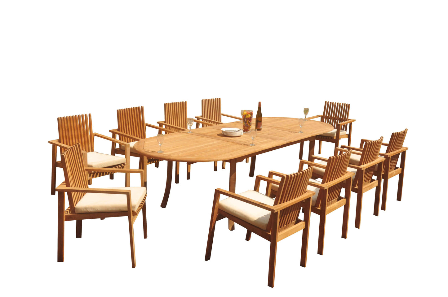 117" Oval Table with Clipper Chairs