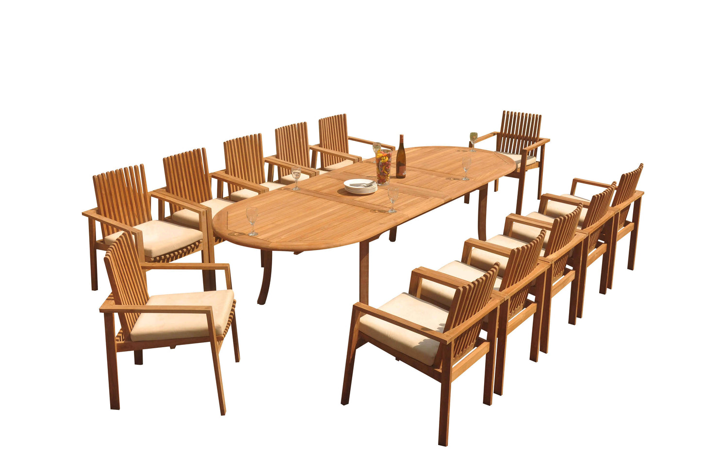 117" Oval Table with Clipper Chairs