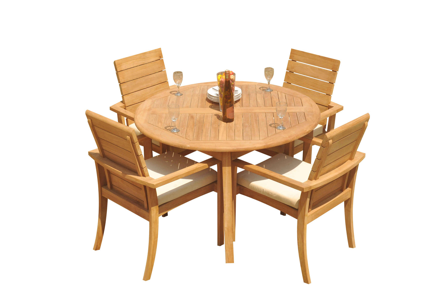 48 Fixed Round Table and with 4 Algrave Chairs