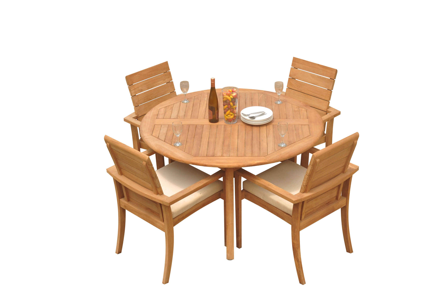 52 Round Table and with 4 Algrave Chairs