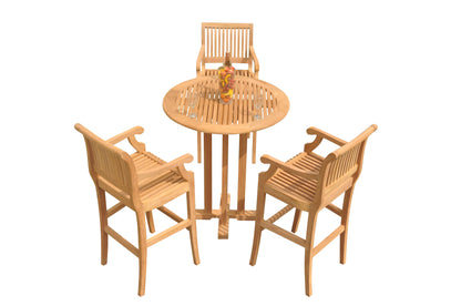 Giva Bar Set - 36" Round Table with Arm Chairs