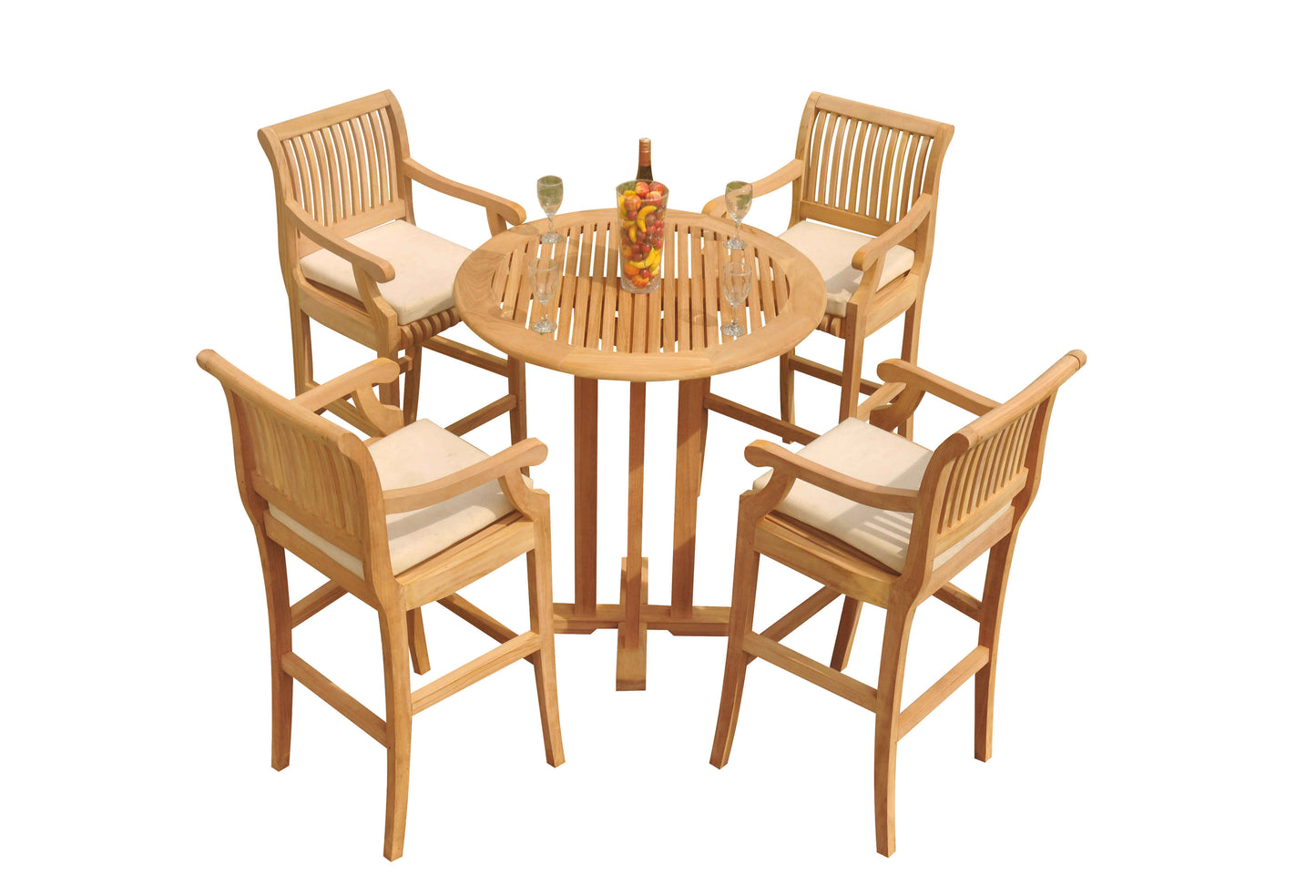 Giva Bar Set - 36" Round Table with Arm Chairs