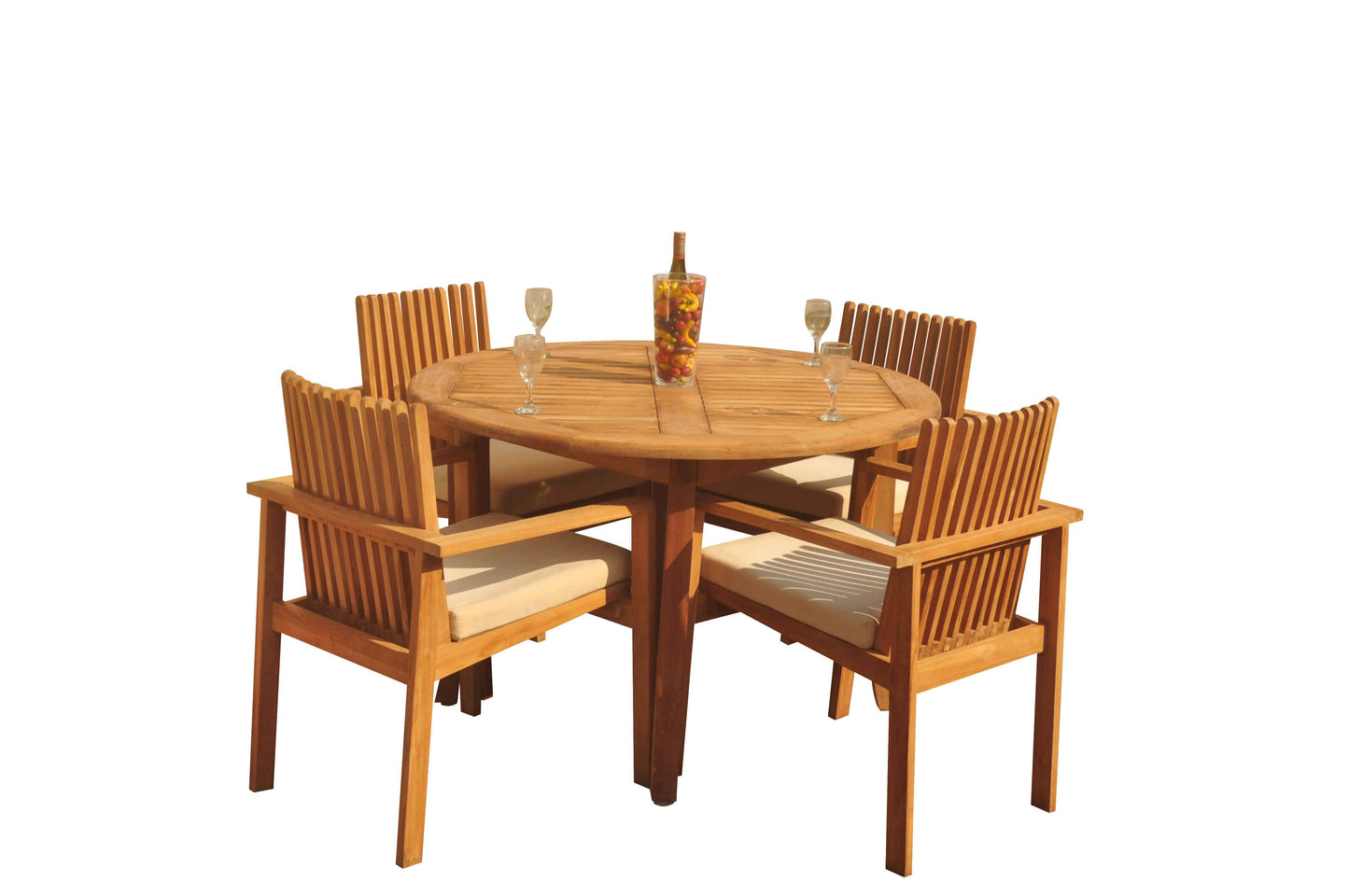 48 Fixed Round Table and with 4 Clipper Chairs