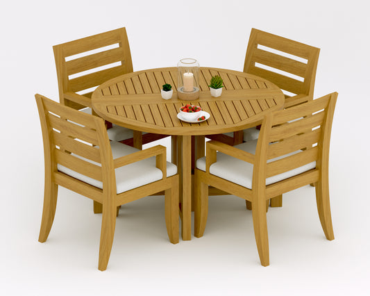 48 Round Butterfly Table and with 4 Atnas Arm Chairs