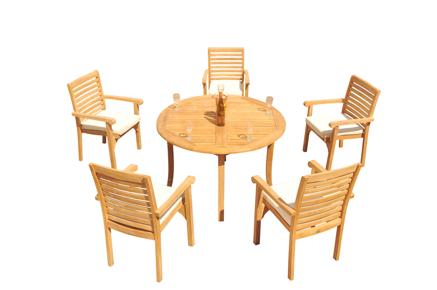 48 Fixed Round Table and with 4 Hari Chairs