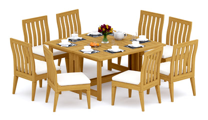 60" Square Butterfly Table with Caranas Armless Chairs