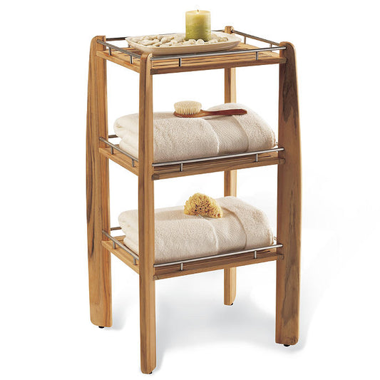 Teak 3 Tiered Shower Shelf